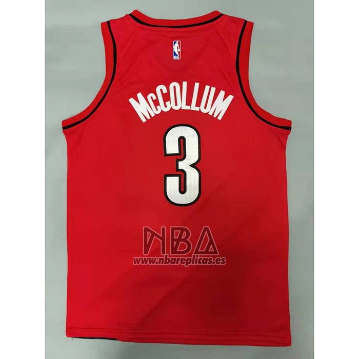 Camiseta Portland Trail Blazers C.j. McCollum NO 3 Statement 2020-21 Rojo